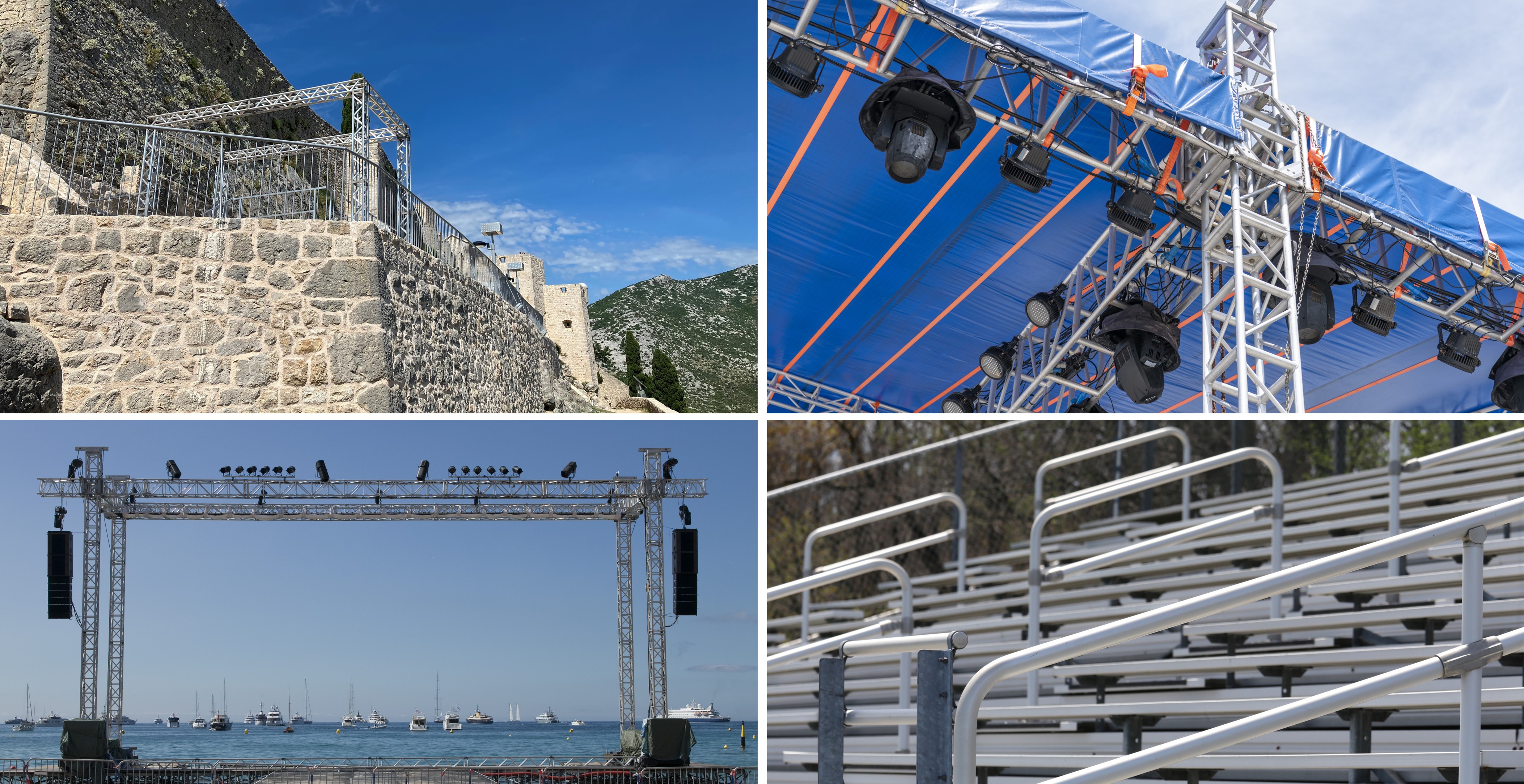 Aluminium extrusions for stages, shows, events, sports, LED lighting