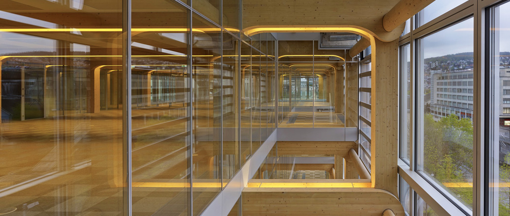 Aluminium profiles in a building interior