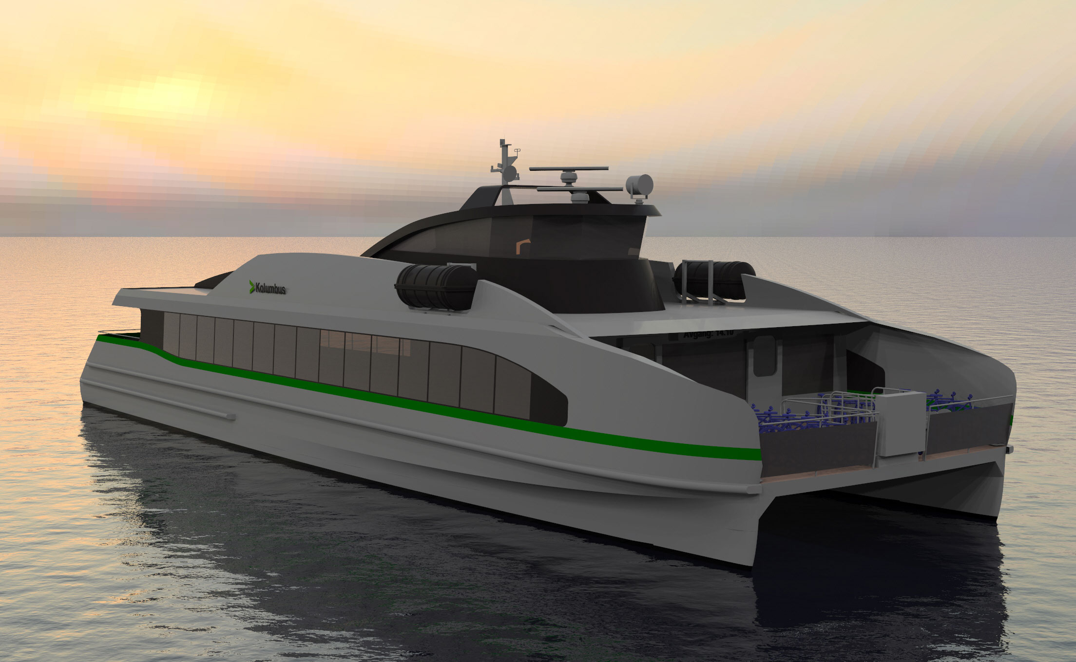 Illustration of aluminium electric ferry