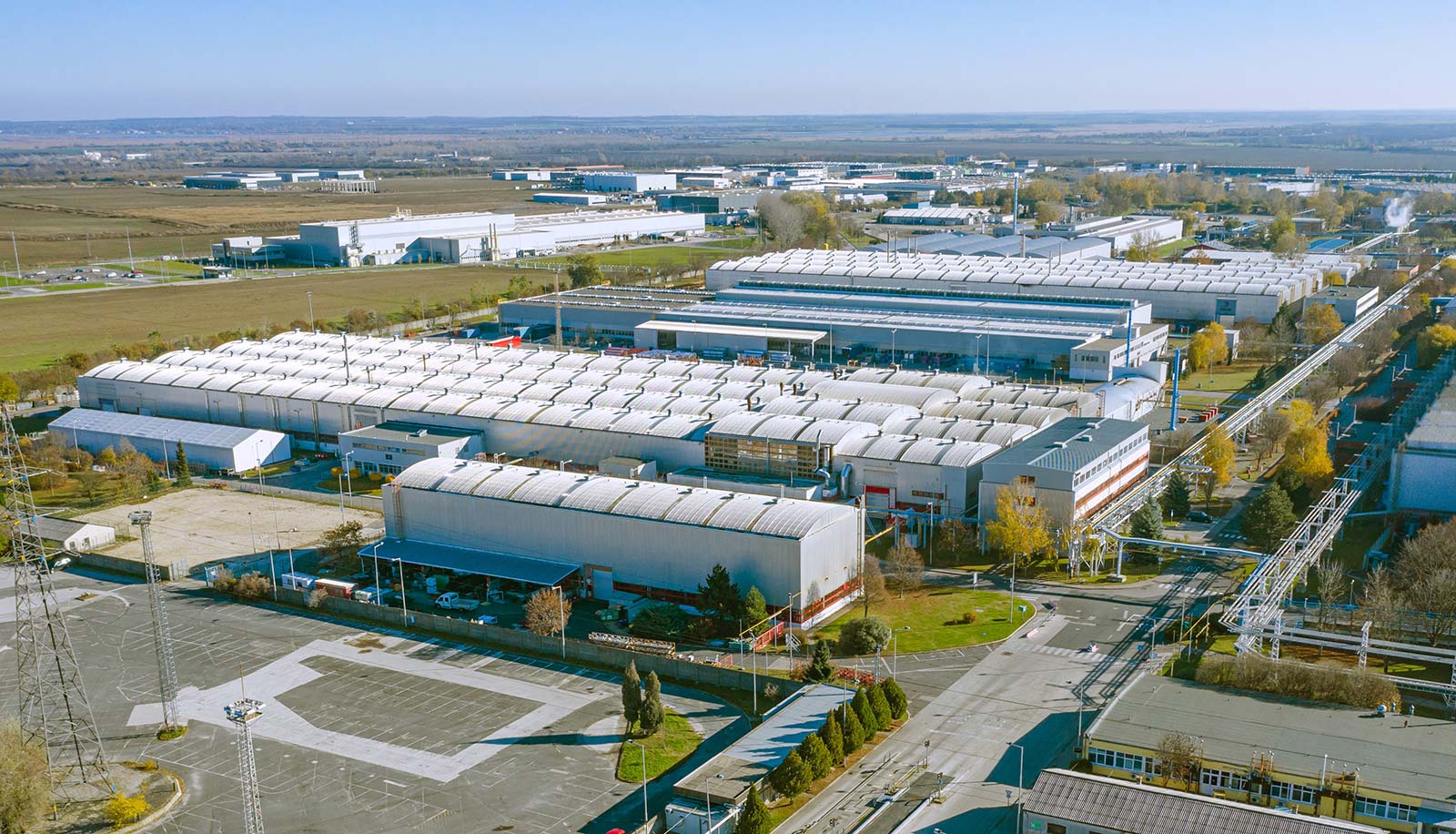 Aerial photo of Hydro Extrusion's Szekesfehervar plant