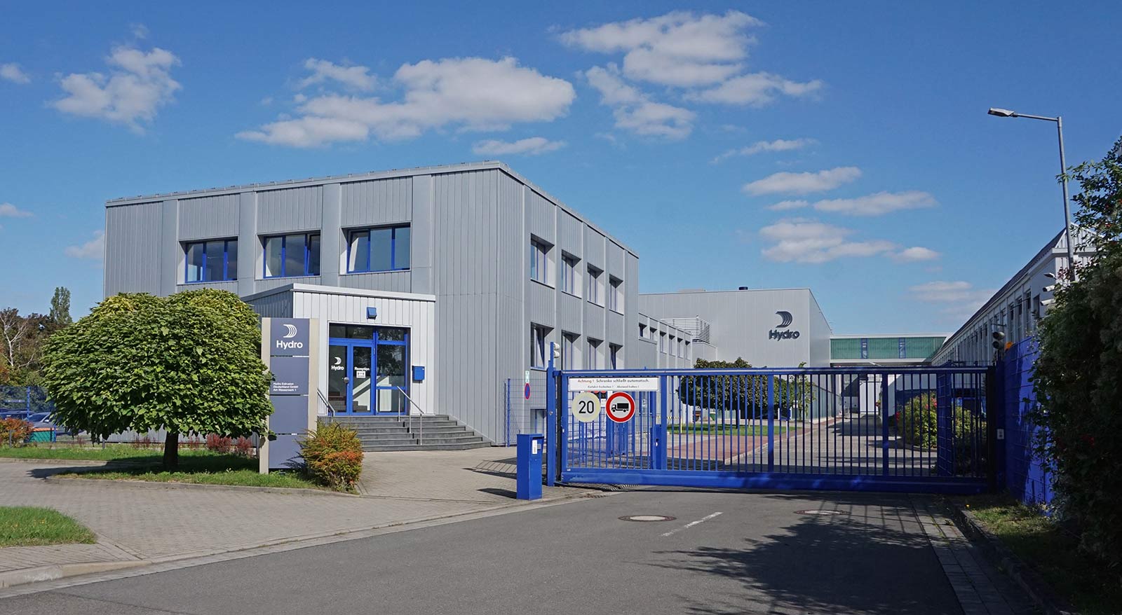 The entrance at Hydro Extrusions plant in Rackwitz