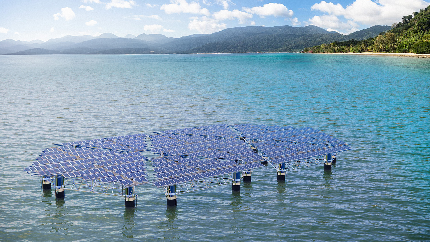 a offshore floating solar plant 