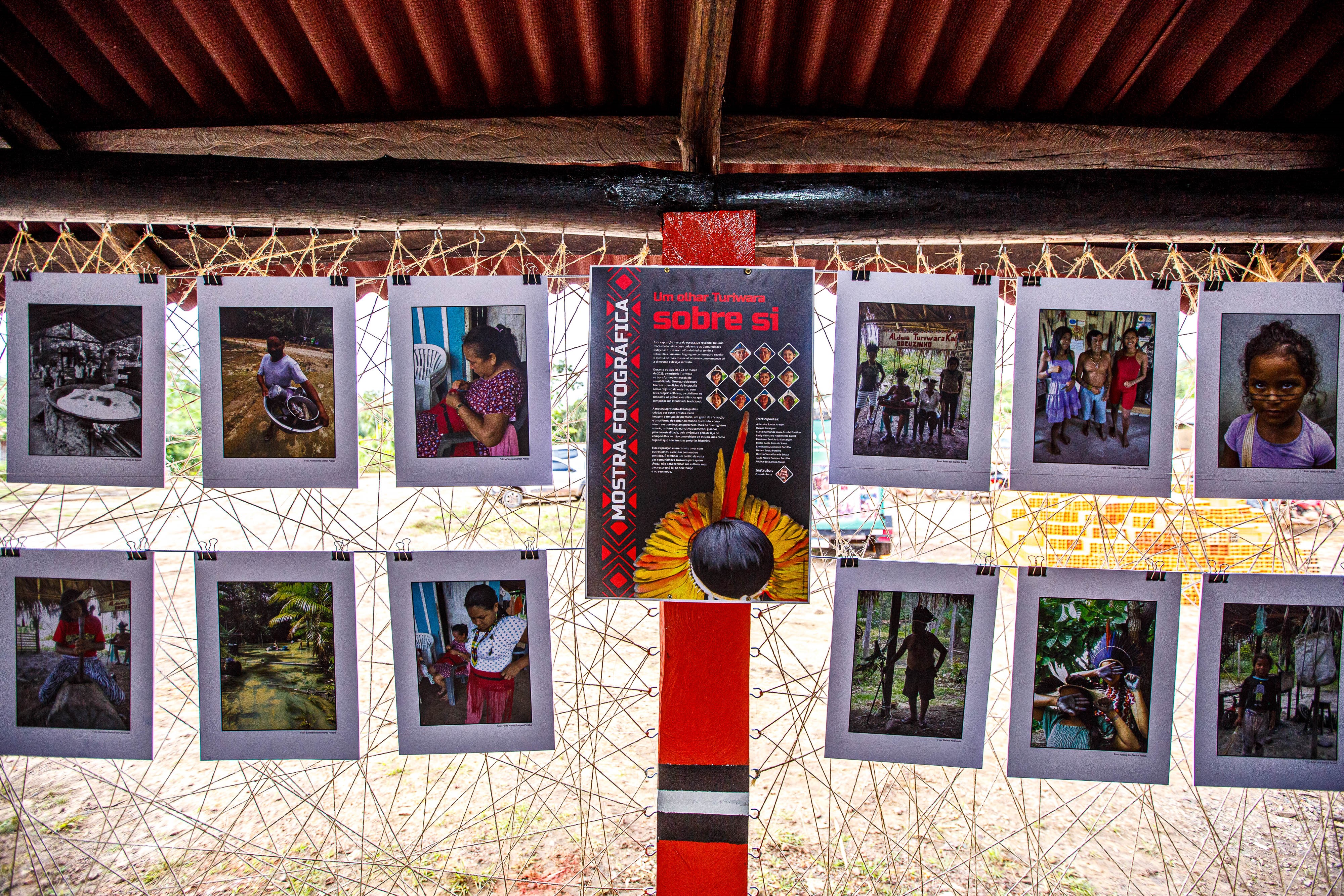 a wall with pictures on it