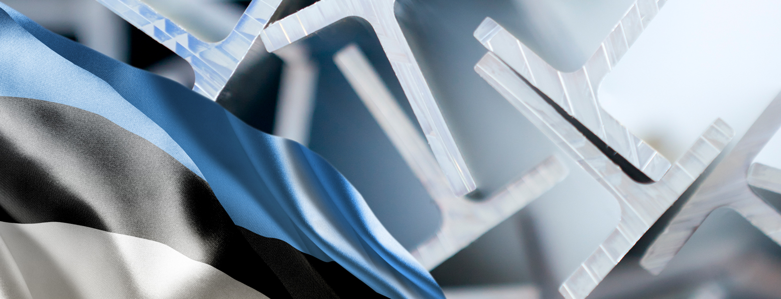 Estonian flag and extruded profiles