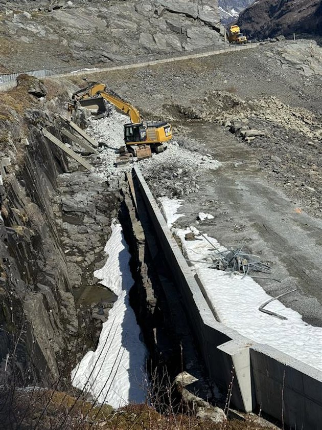 a construction vehicle on a road