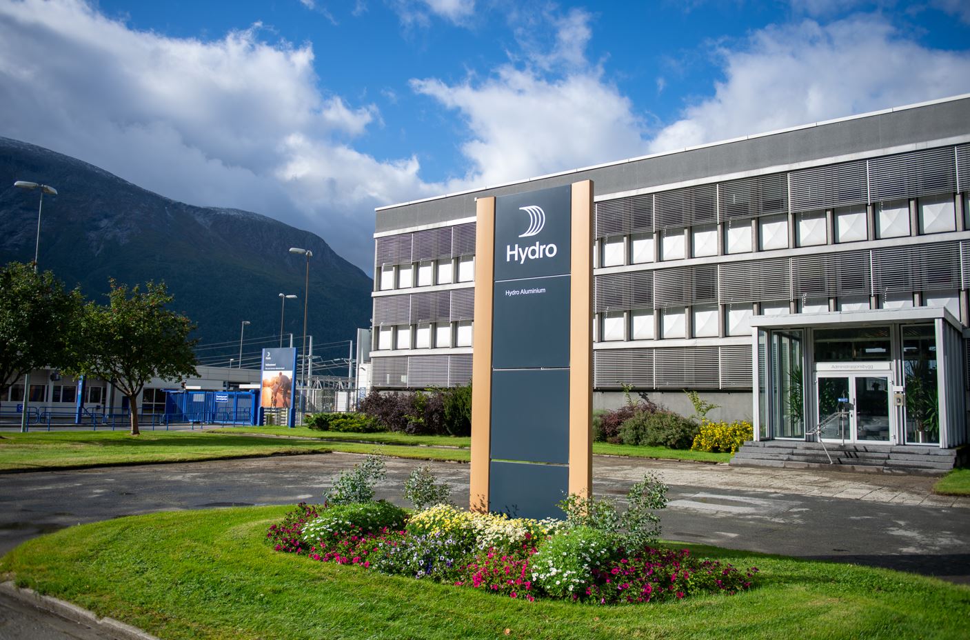 a building with a sign in front