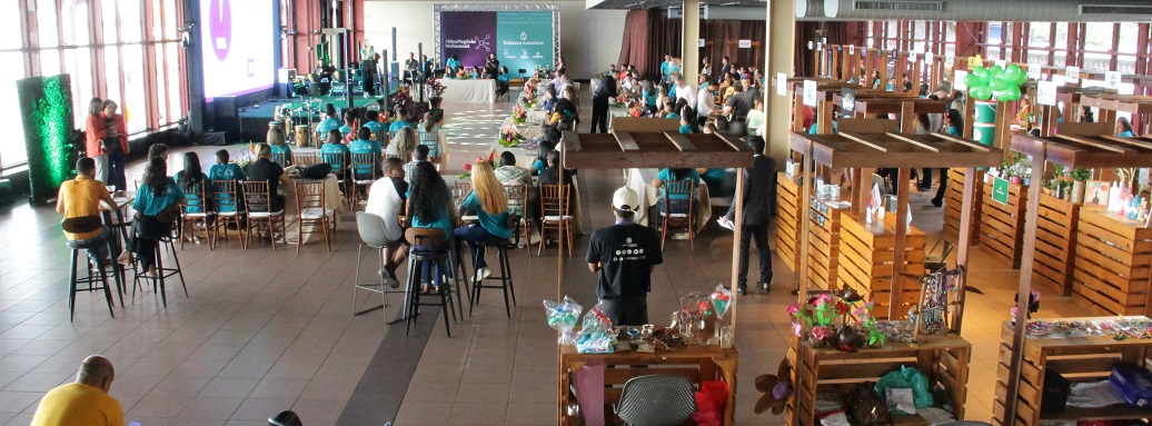 a group of people in a room